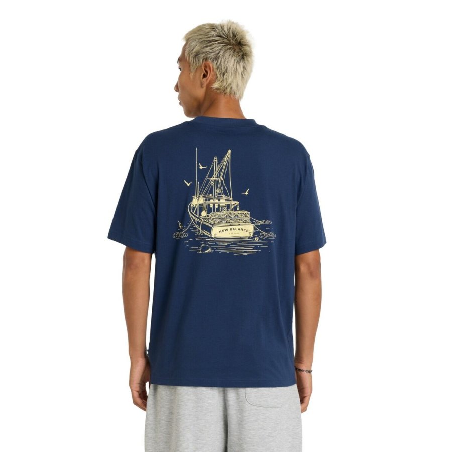 Kort�rmet T-shirt til M�nd New Balance LOB BOT SS MT51923 NNY Marinebl� #2