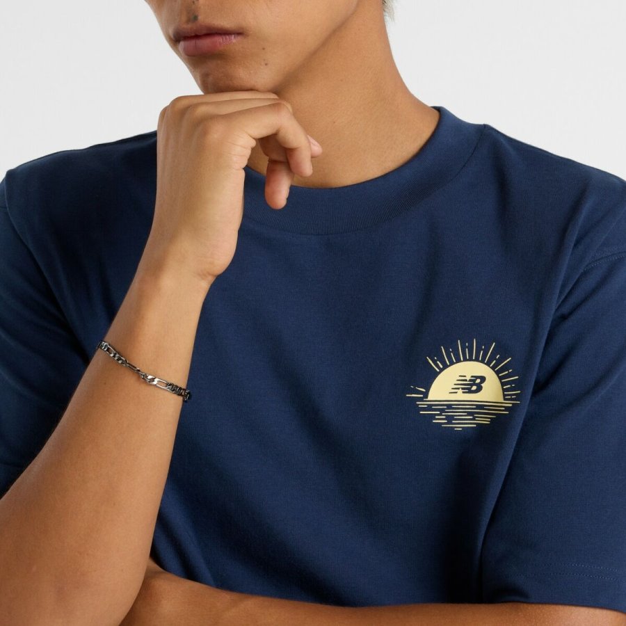 Kort�rmet T-shirt til M�nd New Balance LOB BOT SS MT51923 NNY Marinebl� #4