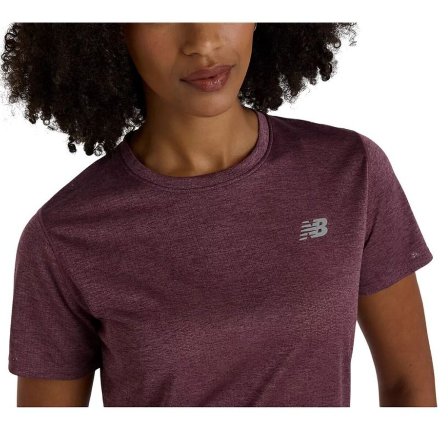 Kort�rmet T-shirt til Kvinder New Balance Blomme #3
