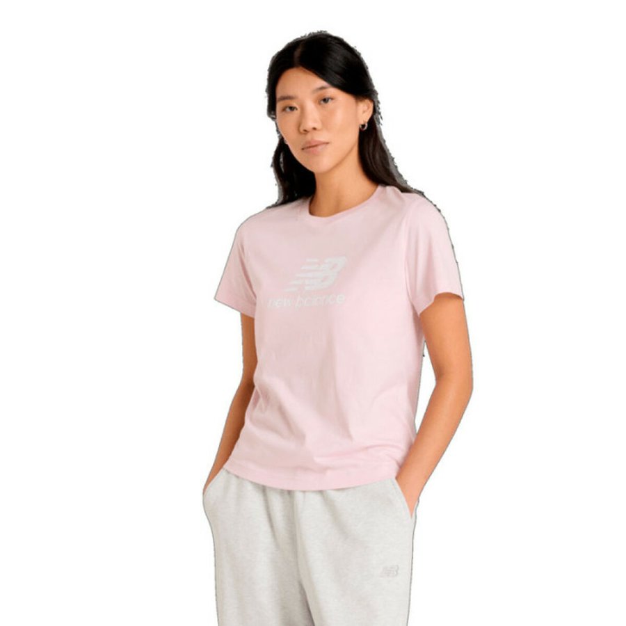 Kort�rmet T-shirt til Kvinder New Balance SE JR LOGO TEE WT41502 RSG Pink #1