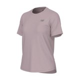 Kort�rmet T-shirt til Kvinder New Balance Blomme #1