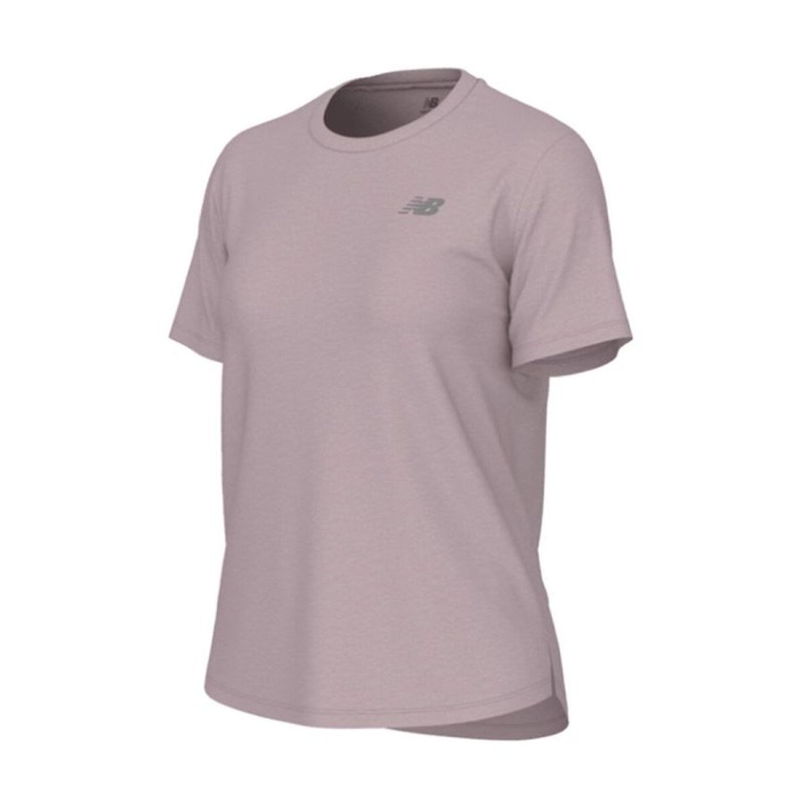 Kort�rmet T-shirt til Kvinder New Balance Blomme #1