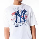 Kortrmet T-shirt til Mnd New Era MLB FOOD GRPHC OS New York Yankees Hvid #3