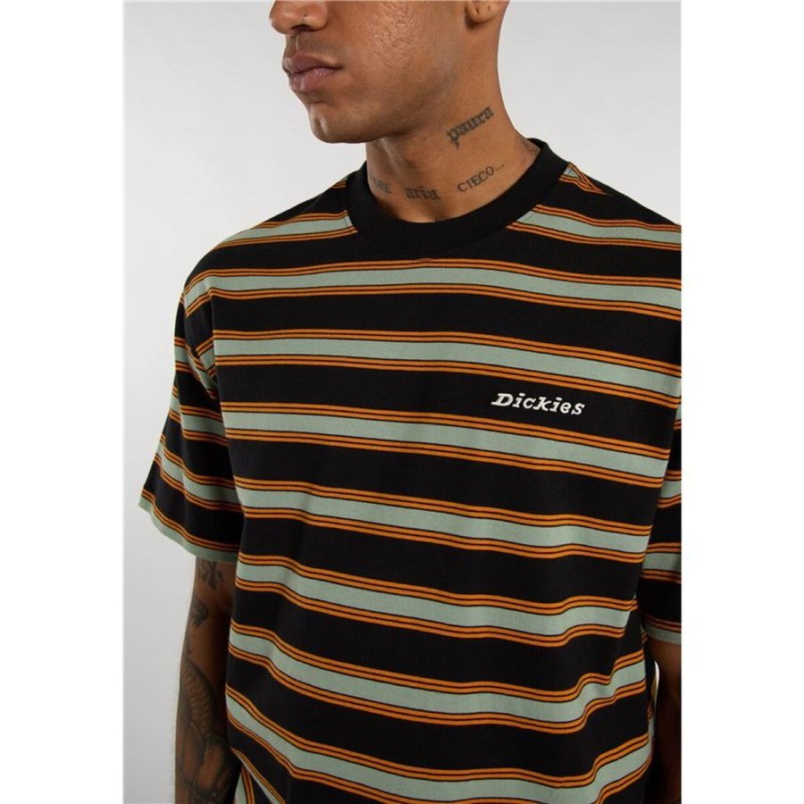 Kort�rmet T-shirt til M�nd Dickies York Stripe Sort #5