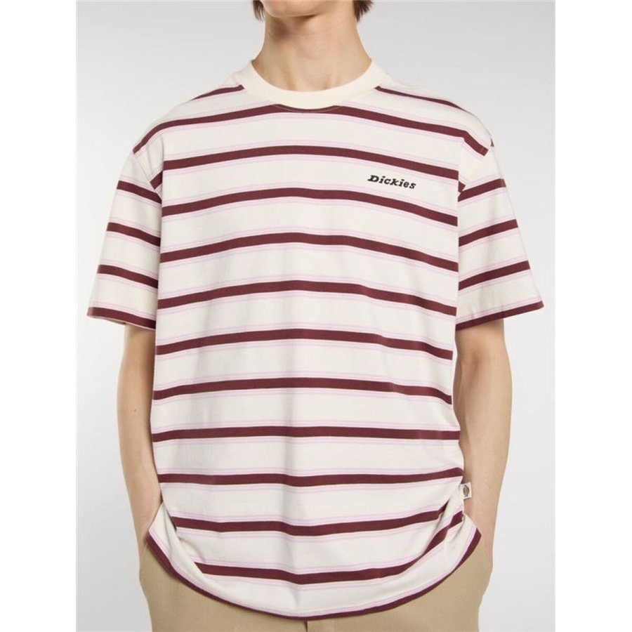 Kort�rmet T-shirt til M�nd Dickies York Stripe Ss Hvid #6