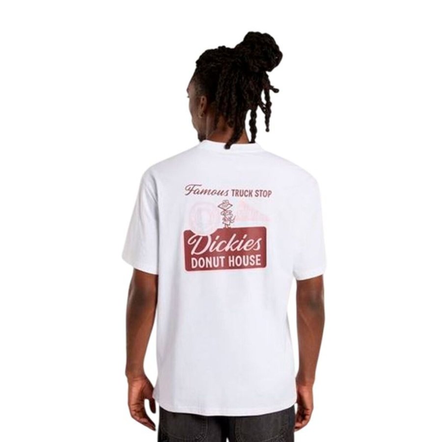 Kort�rmet T-shirt til M�nd Dickies Donut House Ss Hvid #2