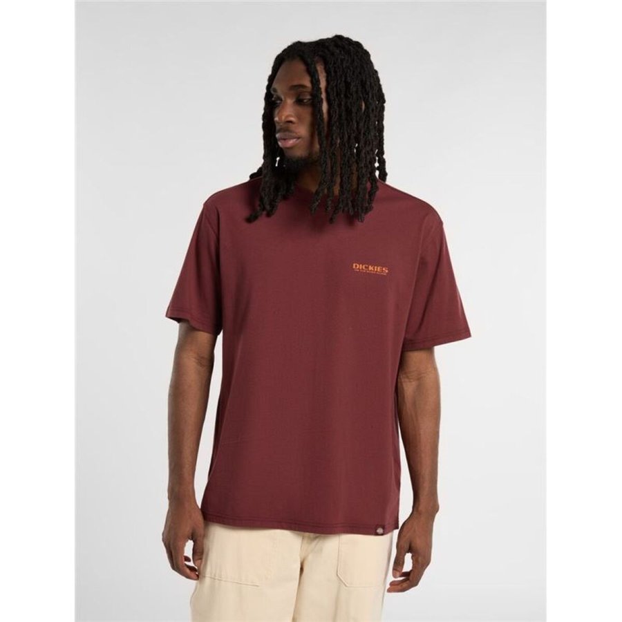Kort�rmet T-shirt til M�nd Dickies Burns Brun #3