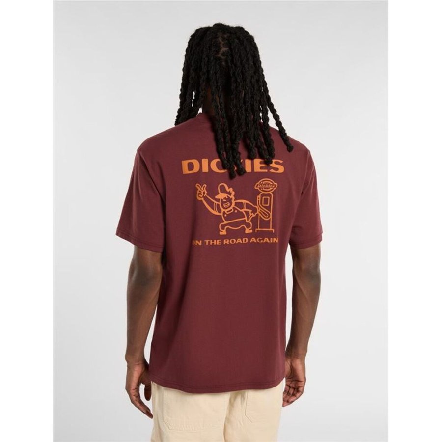 Kort�rmet T-shirt til M�nd Dickies Burns Brun #4