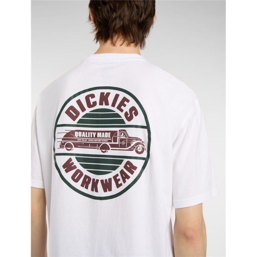 Kort�rmet T-shirt til M�nd Dickies Circle Ss Hvid #6
