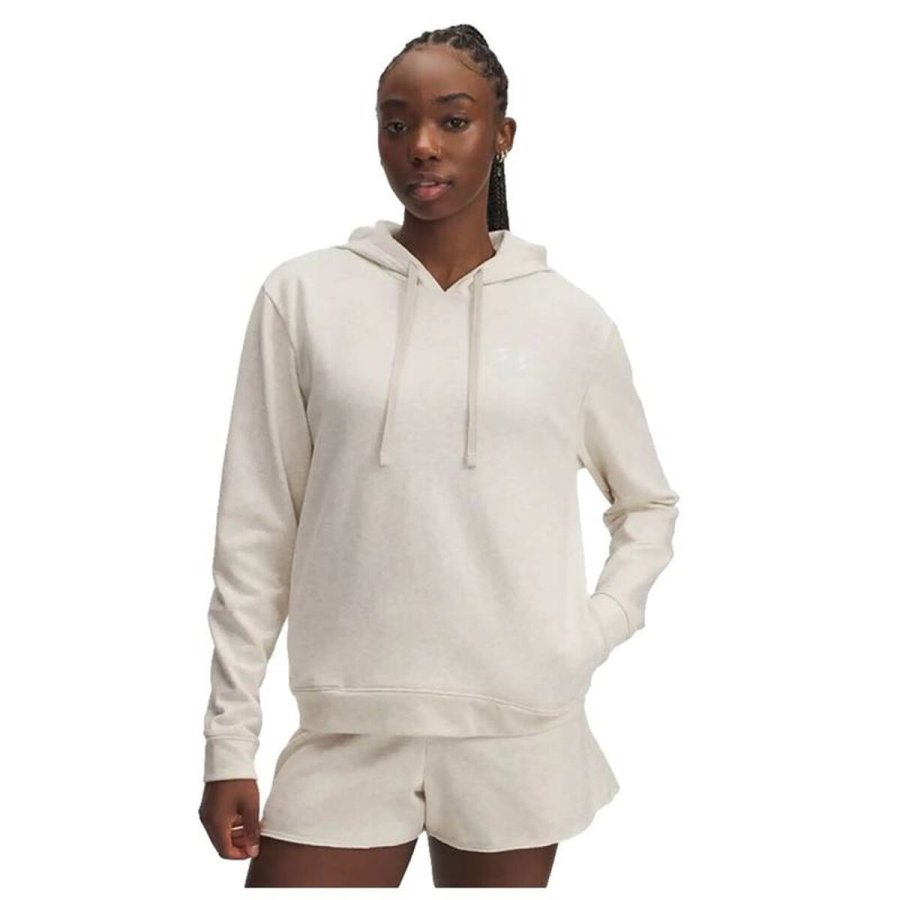 H�ttetr�je til Kvinde Under Armour Rival Terry Hoodie Hvid #1