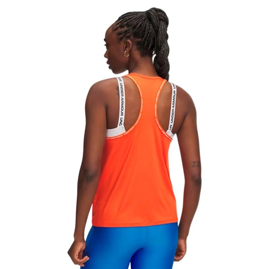 T-shirt til Damer uden �rmer Under Armour Tech Knockout Orange Fitness #2