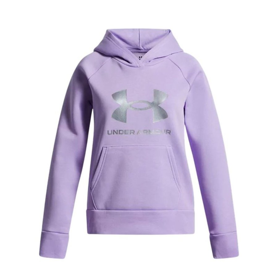 Sweatshirt med h�tte til piger Under Armour Rival Flc Shimmer Hdy Lavendel #1
