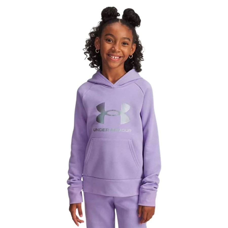 Sweatshirt med h�tte til piger Under Armour Rival Flc Shimmer Hdy Lavendel #3
