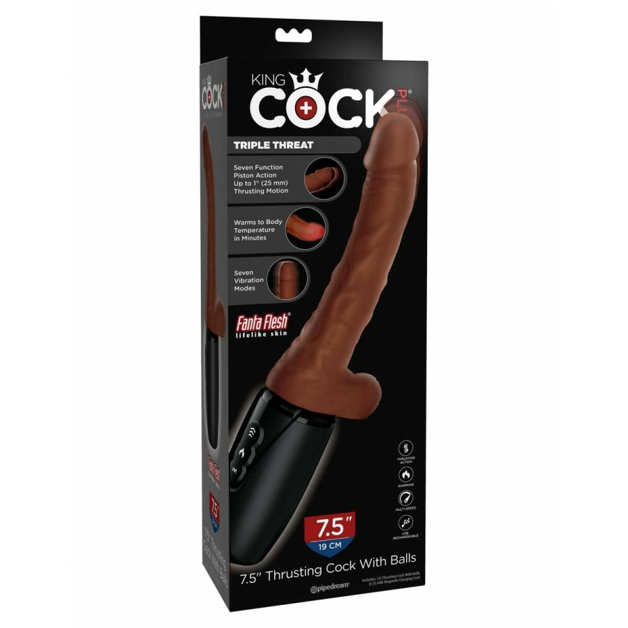 Vibrator Pipedream King Cock Plus Brun #3