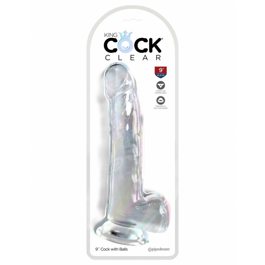 Realistisk Dildo Pipedream King Cock Clear TPE Gennemsigtig #3