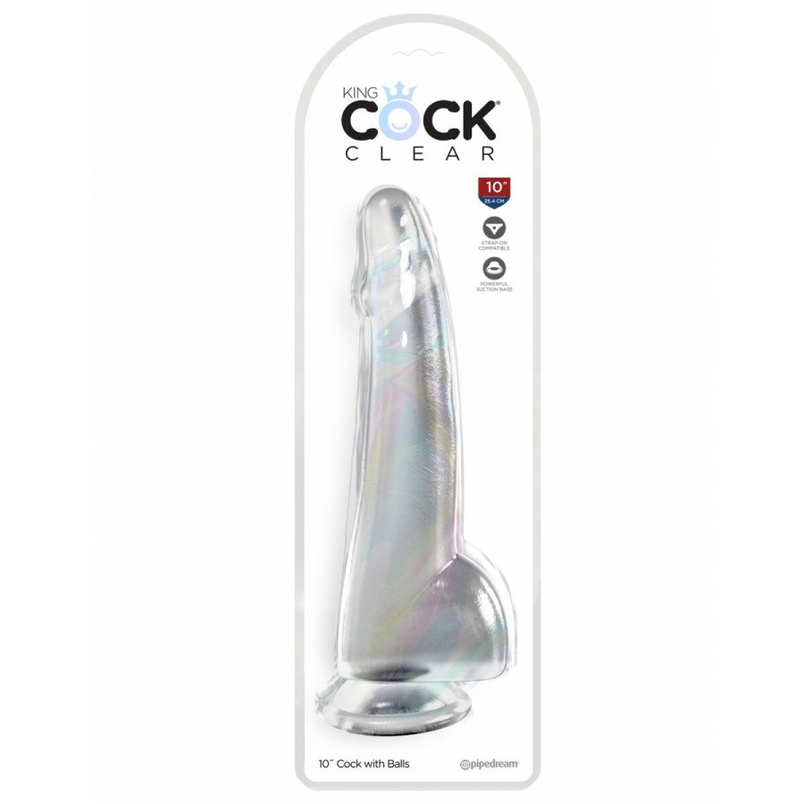 Realistisk Dildo Pipedream King Cock Clear TPE Gennemsigtig #3