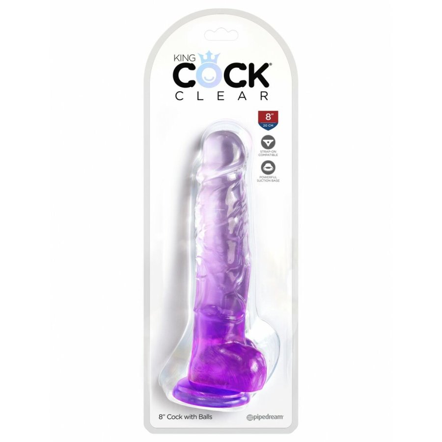 Realistisk Dildo Pipedream King Cock Clear TPE Lilla #3