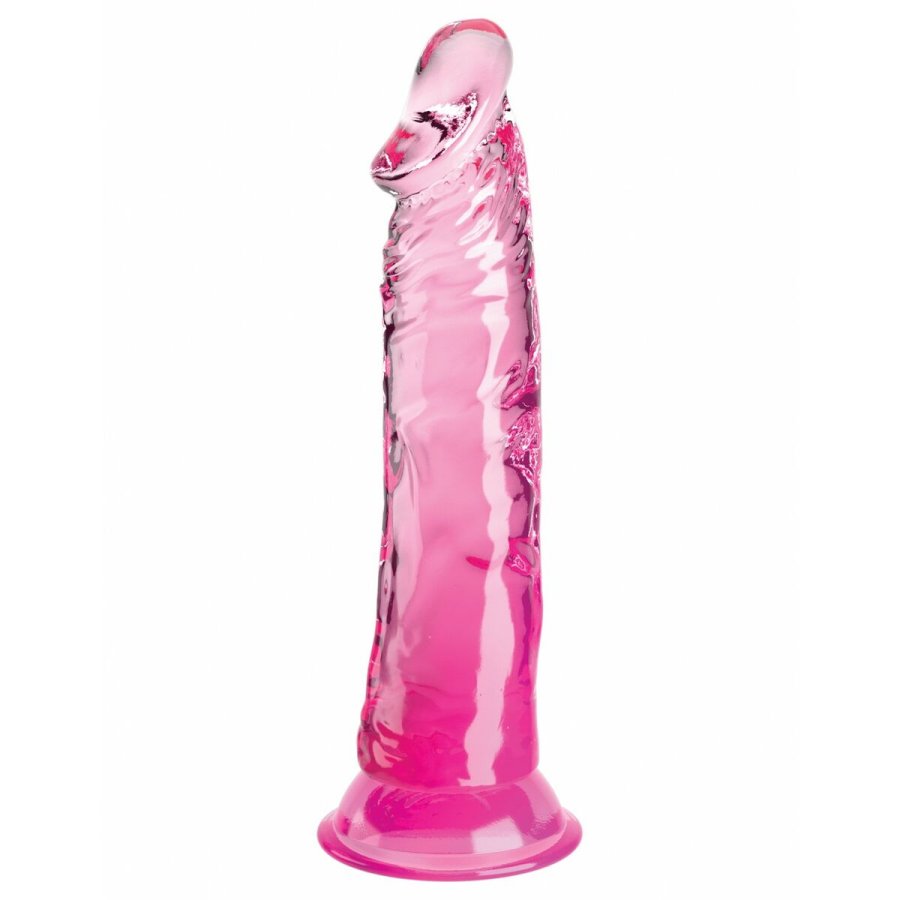 Realistisk Dildo Pipedream King Cock Clear TPE Pink #1