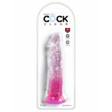 Realistisk Dildo Pipedream King Cock Clear TPE Pink #3