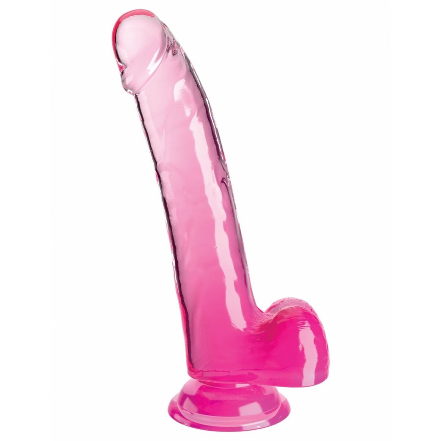 Realistisk Dildo Pipedream King Cock Clear TPE Pink #1