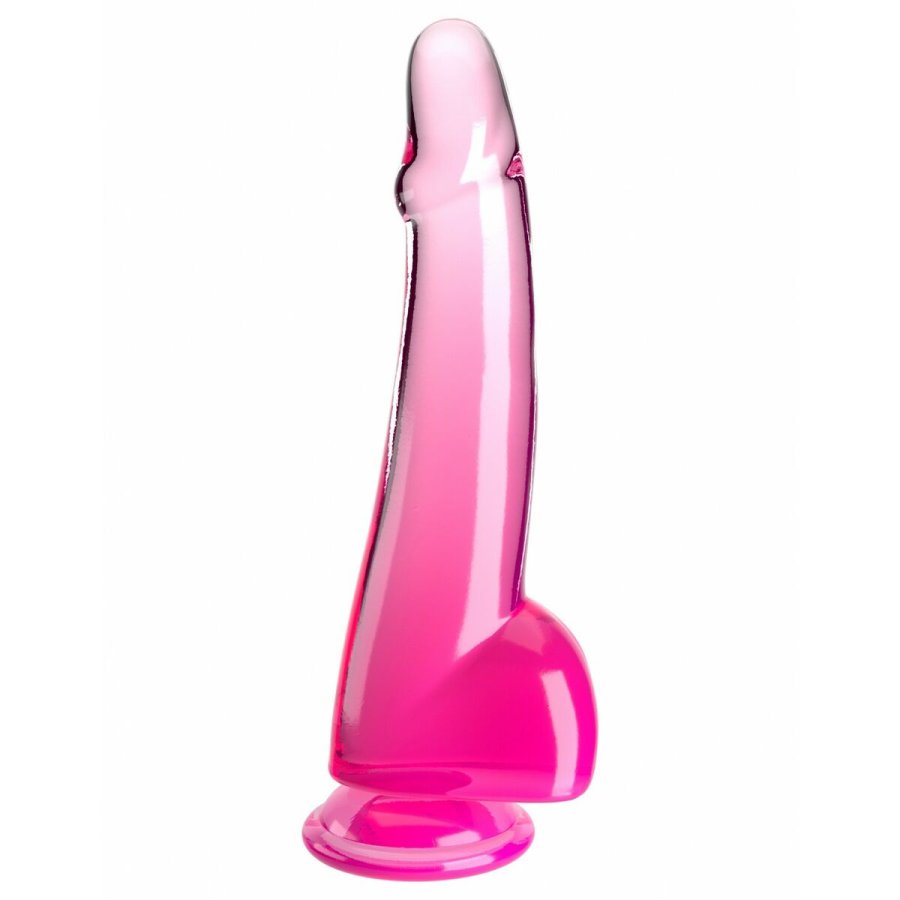 Realistisk Dildo Pipedream King Cock Clear TPE Pink #1