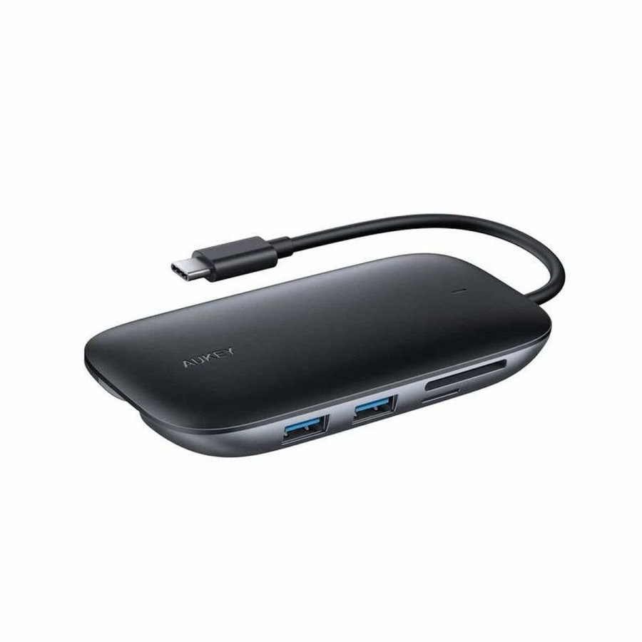 USB Hub Aukey CB-C71 Sort 100 W #1