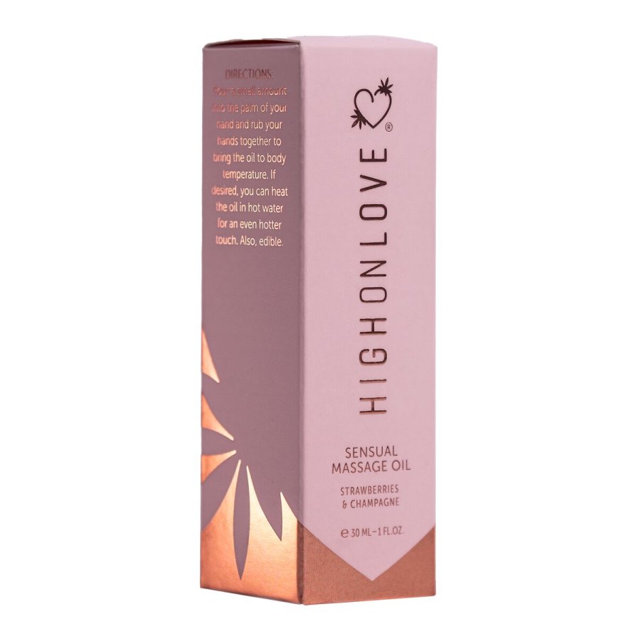 Erotisk massageolie Highonlove Jordbr Jordbr Mousserende Vin 30 ml #1