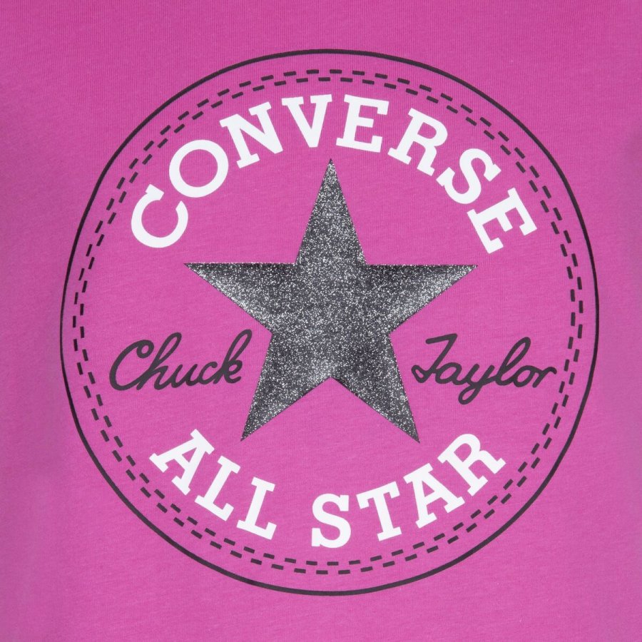 B�rne Kort�rmet T-shirt Converse CHUCK PATCH TEE 468992 A3J Pink #2