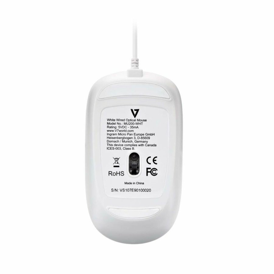 Mus V7 MU200GS-WHT Hvid 1600 dpi #2