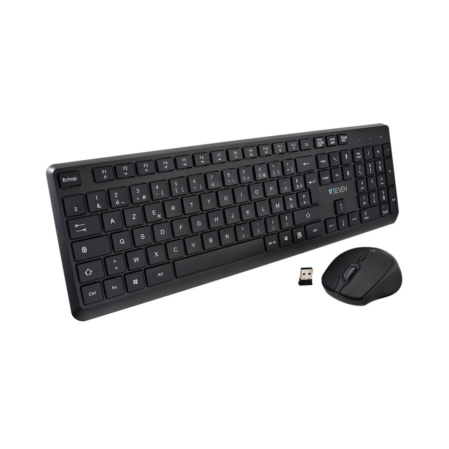 Tastatur og mus V7 CKW350FR Sort Fransk AZERTY #1