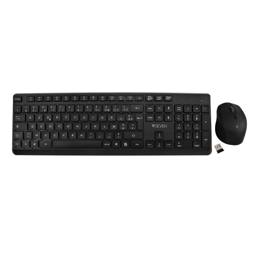 Tastatur og mus V7 CKW350FR Sort Fransk AZERTY #6