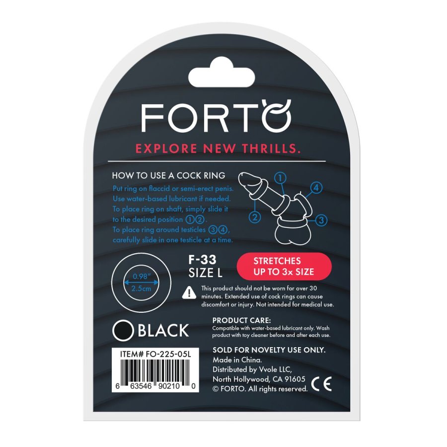 Penisringe Forto Sort L (L)  25 mm #5