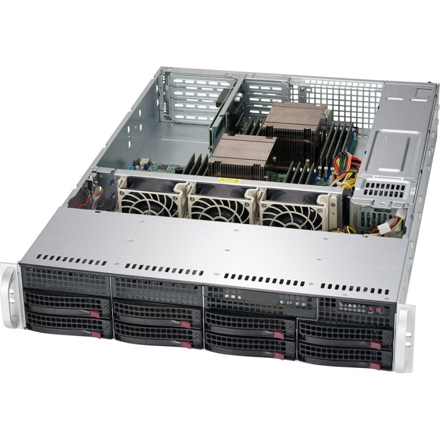 ATX Semi-t�rn kasse Supermicro CSE-825TQC-R802WB Sort Gr� #1