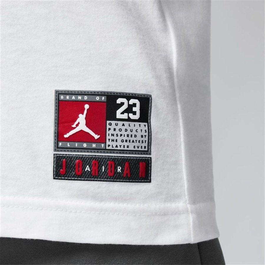 B�rne Kort�rmet T-shirt Jordan Practice Flight Hvid #6
