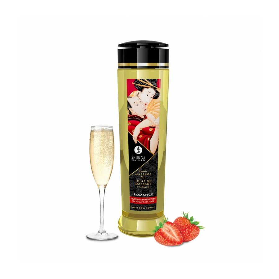 Erotisk massageolie Shunga 240 ml Jordbr Champagne #5