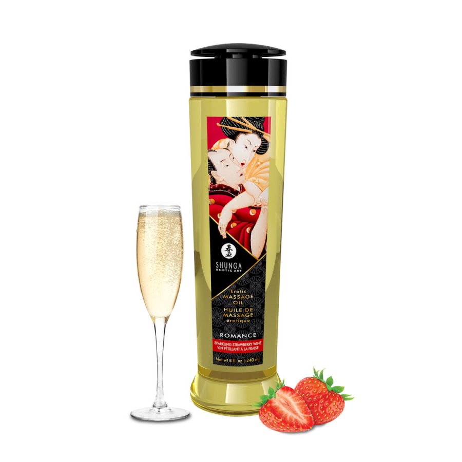 Erotisk massageolie Shunga 240 ml Jordbr Champagne #3
