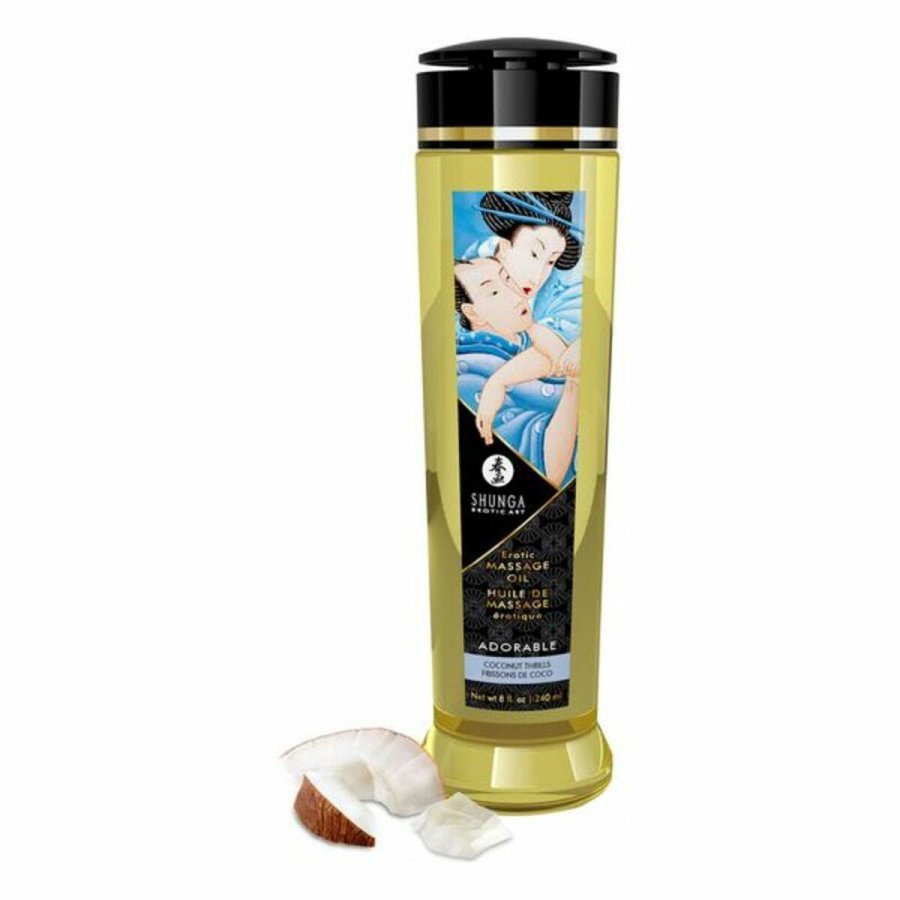 Erotisk massageolie Coconut Thrills Shunga Adorable (240 ml) #1