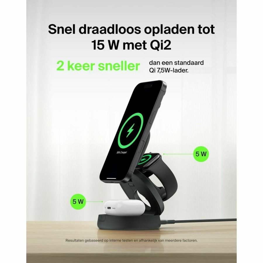 Tr�dl�s oplader Belkin WIZ034KQBK Sort #3