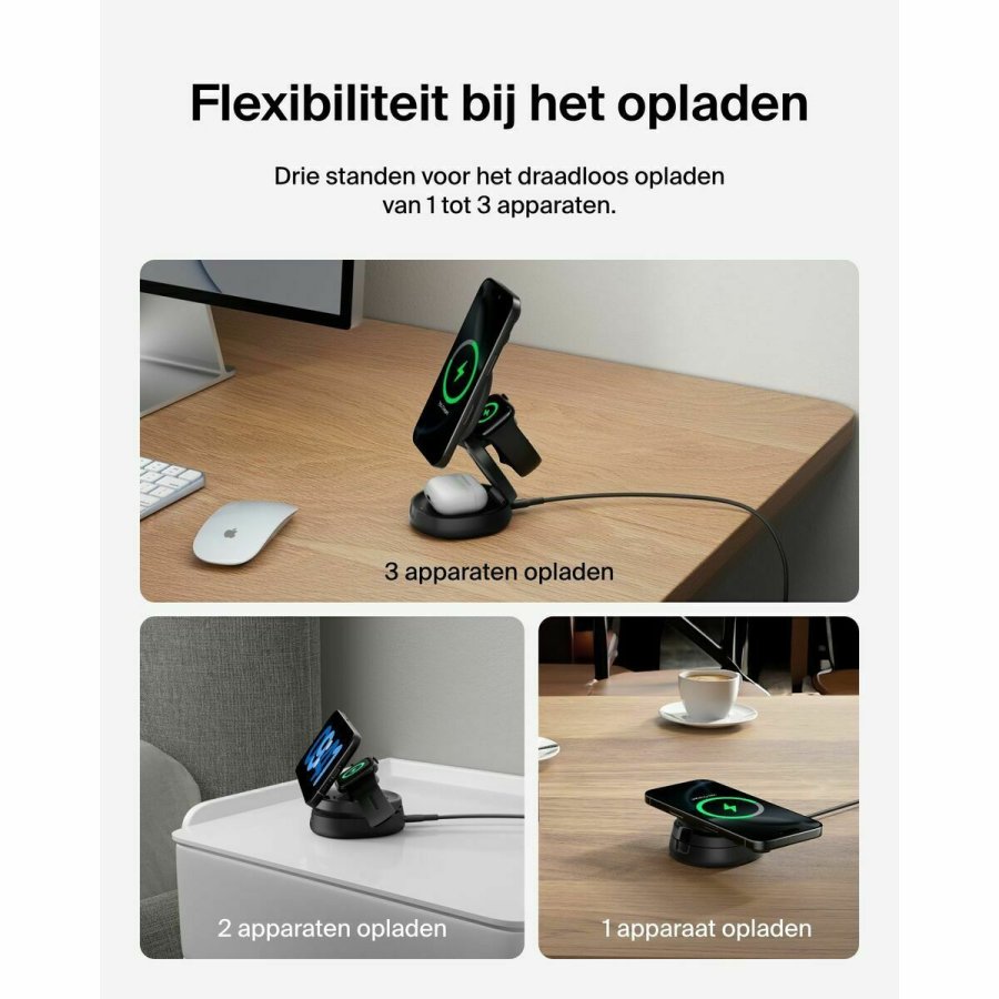 Tr�dl�s oplader Belkin WIZ034KQBK Sort #5