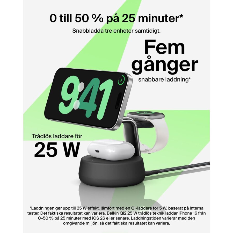 Tr�dl�s oplader Belkin WIZ040KQCH Sort #4