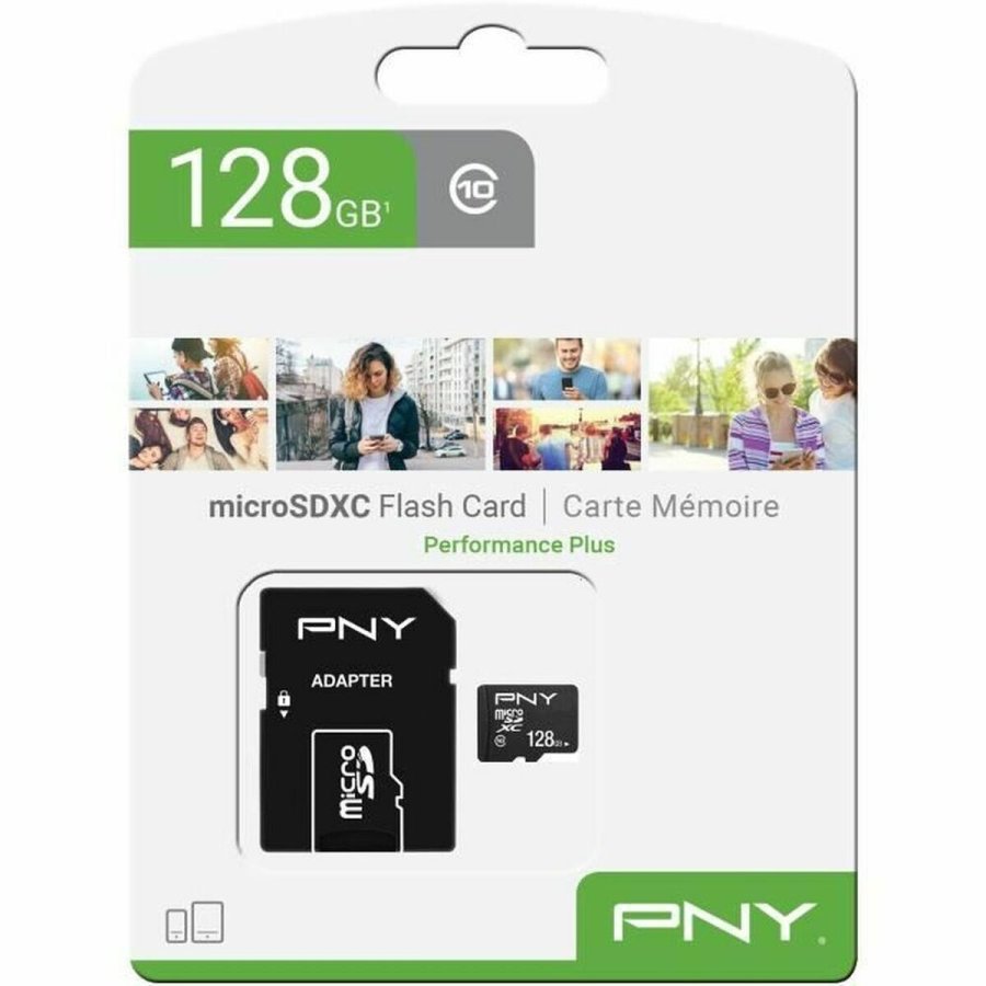 Mikro-SD-hukommelseskort med adapter PNY Performance Plus 128 GB #1