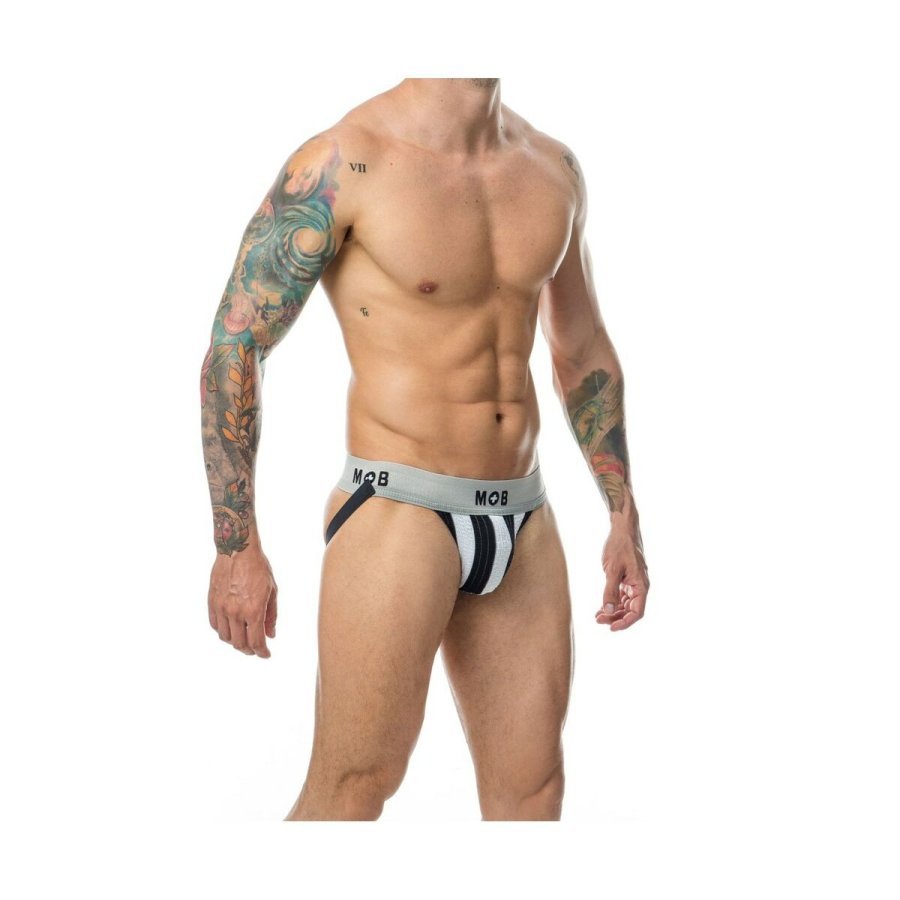 G-streng Mob Eroticwear Hvid Sort #1