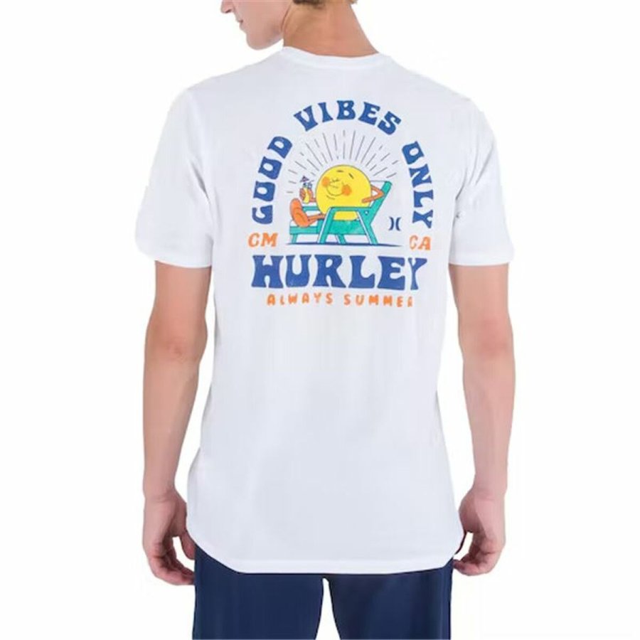 Kort�rmet T-shirt til M�nd Hurley Everyday Vacation Hvid #2