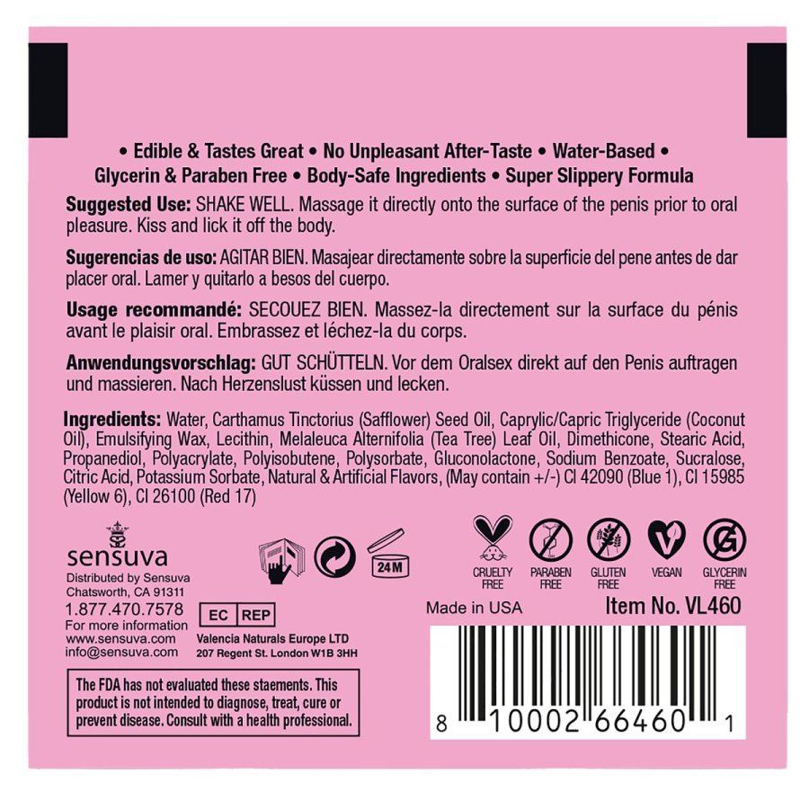 Glidecreme med smag Sensuva Sukkervat 6 ml #3