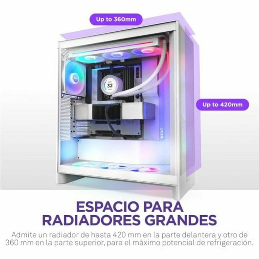ATX Semi-t�rn kasse NZXT H7 Flow RGB Midi Hvid #7