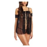 Babydoll Seven Til Midnight 9743 Sort Onesize 2 Dele #1