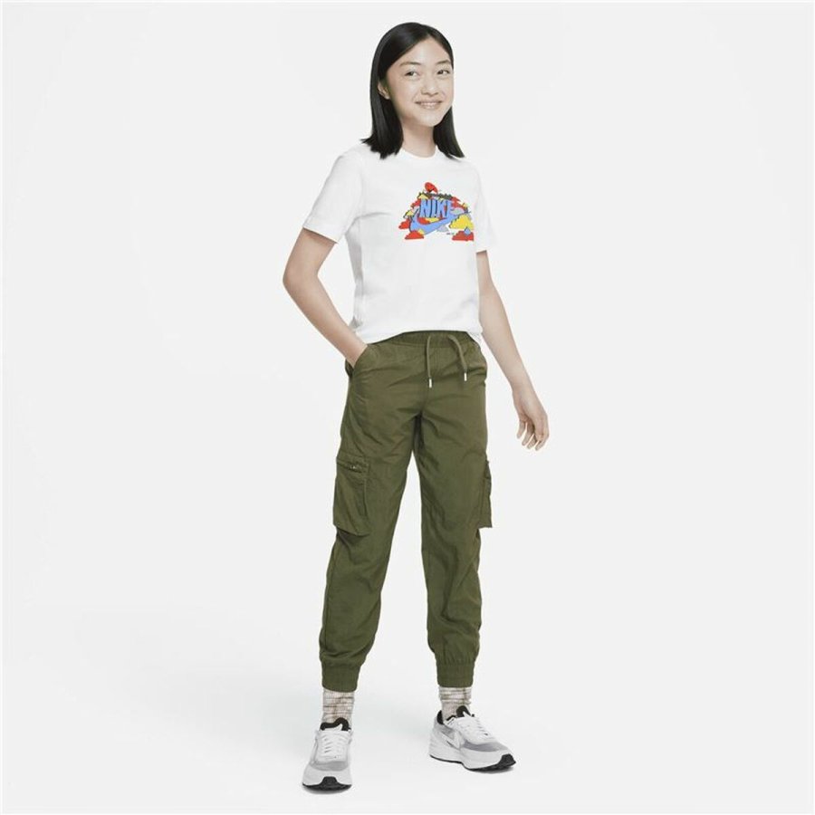 B�rne Kort�rmet T-shirt Nike Happy Cloud Hvid #5