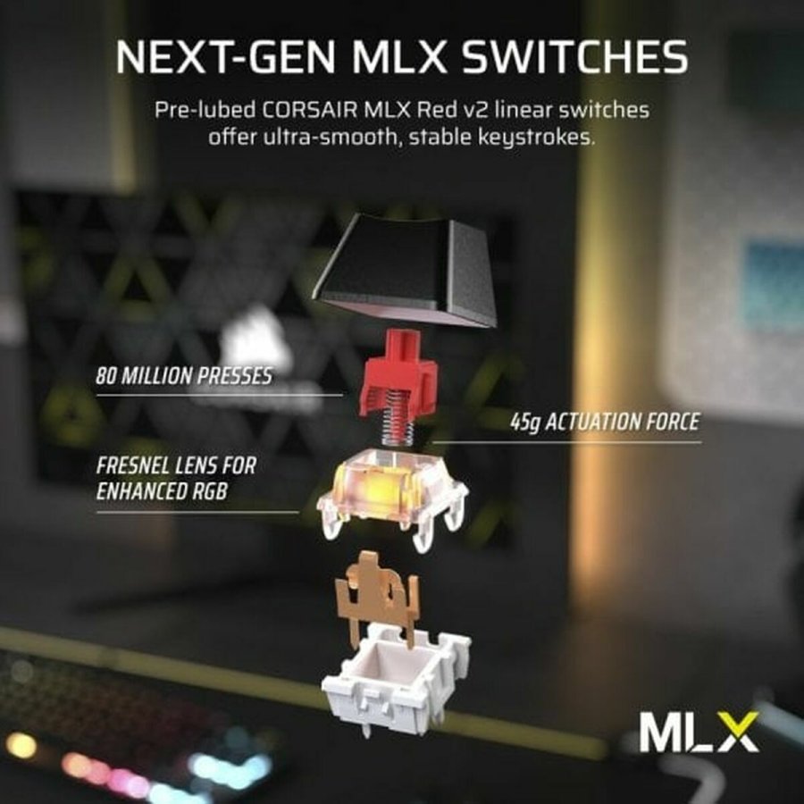 Tr�dl�st tastatur Corsair CH-914901E-ES Sort Spansk qwerty #5