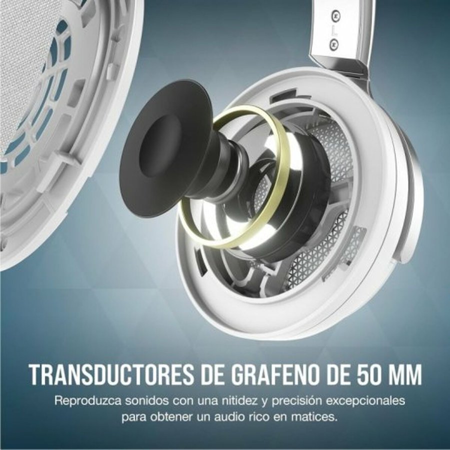 Hovedtelefoner med mikrofon Corsair Hvid #4