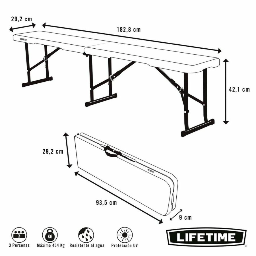 Bnk Lifetime Foldbar Hvid 183 x 29 x 42 cm #4
